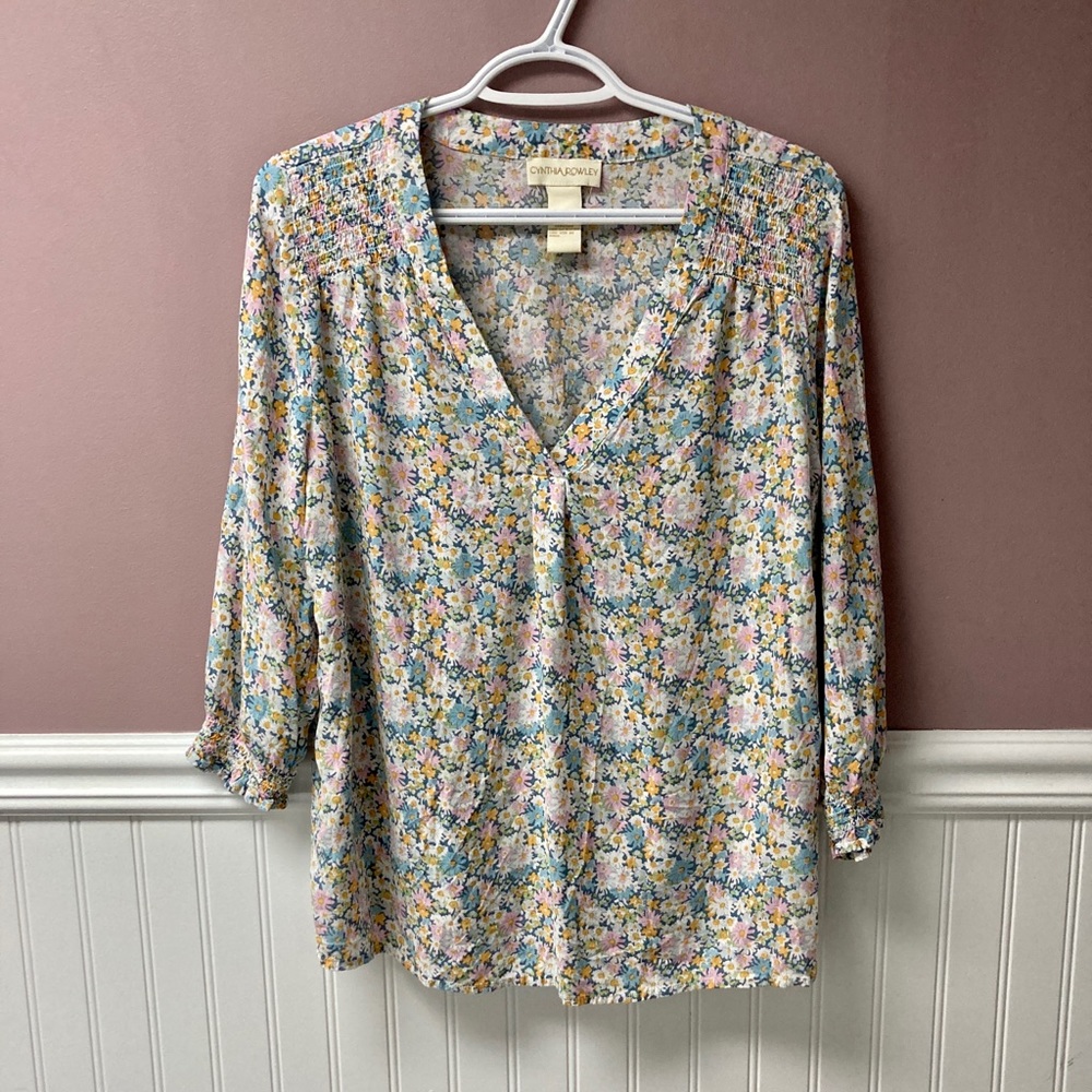 Cynthia Rowley floral blouse